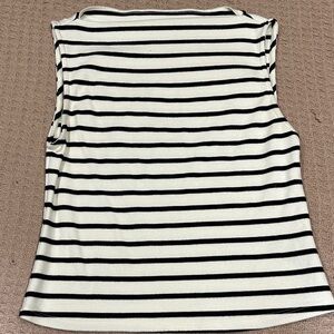 Striped Black and White Women's Boatneck Top